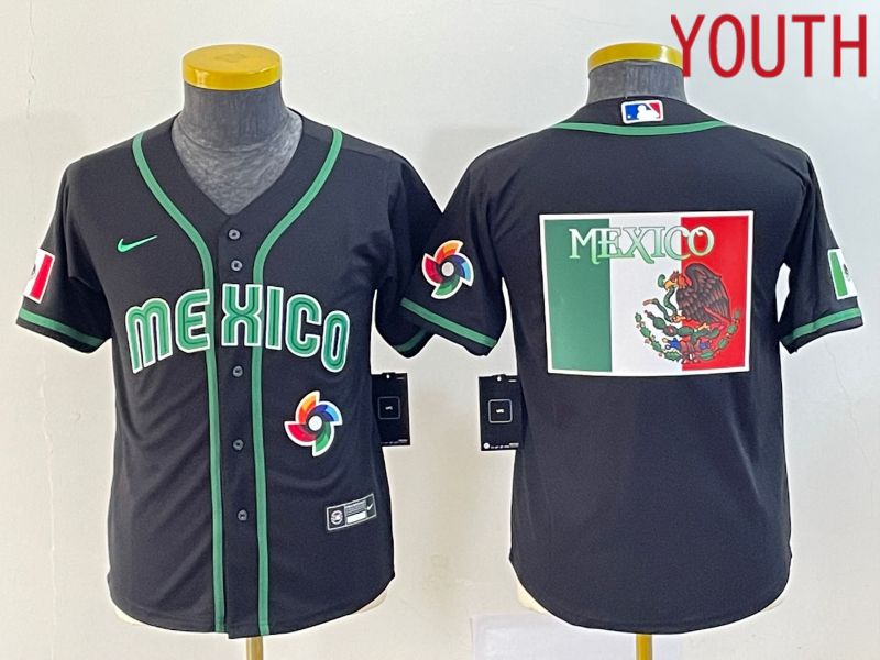 Youth 2023 World Cub Mexico Blank Black Nike MLB Jersey7